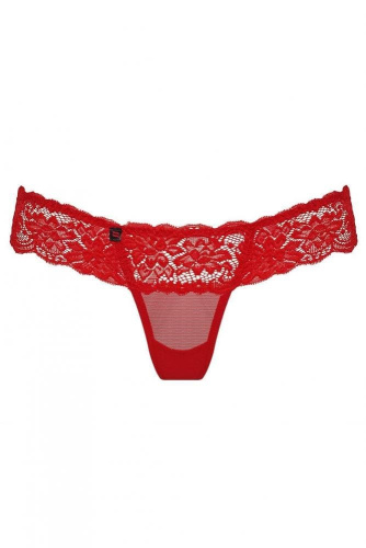 Obsessive 863-THO-3 - эротические стринги с оборкой, L/XL (красный)