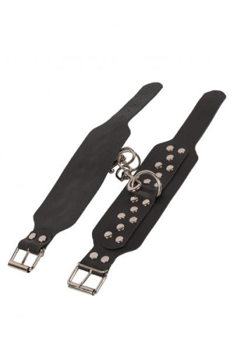 Leather Leg Cuffs, Black - Наручники, 32 см (черный)