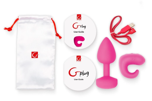 Gvibe Gkit - великолепный набор анальная пробка + вибратор на палец (розовый)