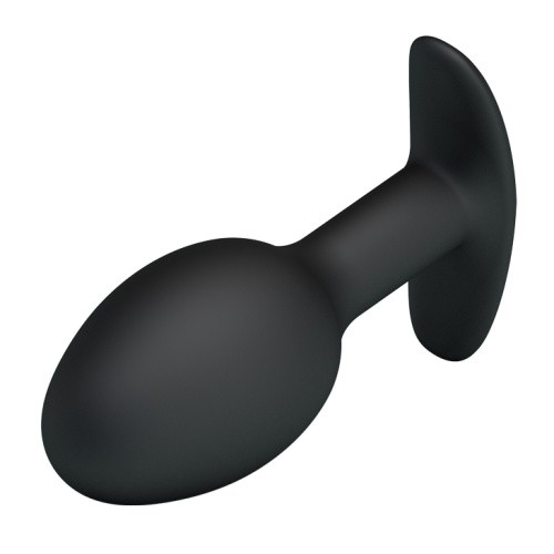 Pretty Love Silicone Anal Plug Black - Анальная пробка со смещенным центром тяжести, 8.4х3.2 см (черный)