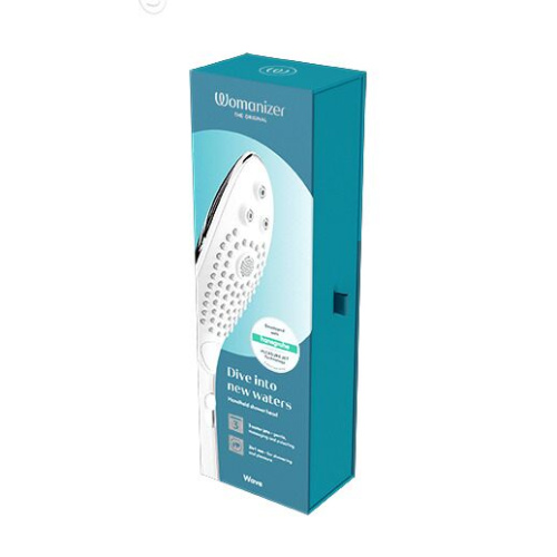 Womanizer Wave Chrome - Насадка-стимулятор для душу 2в1, масажер для інтимних зон, (сріблястий) - купити в Києві, Україні