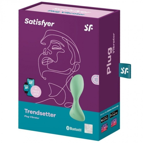 Satisfyer Trendsetter - Анальна смарт-пробка, 11.2х5 см (зелена) - купити в Києві, Україні