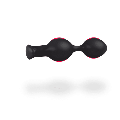 Fun Factory B Balls Duo - анальные шарики со смещенным центром тяжести, 12.5х3.6 см (чёрный с малиновым)