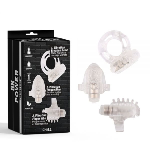 GK Power Teasers Ring Kit Clear - Набор эрекционных колец, 3 шт (прозрачный)