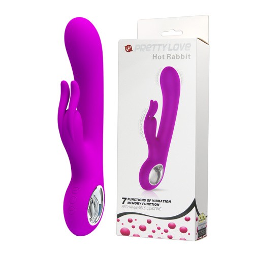 Pretty Love Hot Rabbit Vibrator - Вибратор-кролик с удобной ручкой, 19х3.3 см