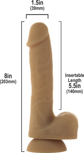 Addiction Andrew 8" Bendable Silicone Dong Caramel силиконовій фаллоимитатор на присоске, 20.3х3.9 см (карамель)