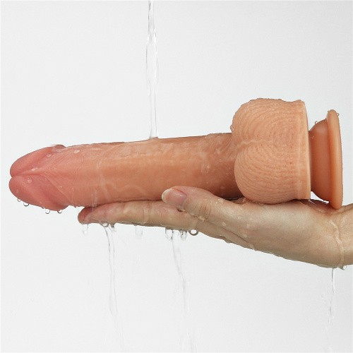 8.5" Dual Layer Silicone Rotating Nature Cock Anthony - Фаллоимитатор, 21,5 см (телесный)