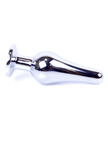 B-Series Jewellery Silver Butt Plug Pink - Анальная пробка с кристаллом, 9,3х3 см (розовый)
