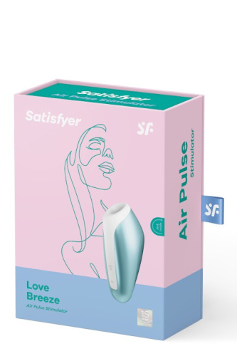 Satisfyer Love Breeze - Компактный вакуумный стимулятор клитора, 9.8х4 см (голубой)