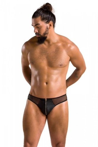 Passion - 042 SLIP TIMMY black - Сексуальні чоловічі труси з блискавкою спереду, S/M - купити в Києві, Україні