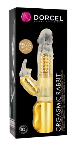 Dorcel Orgasmic Rabbit Gold - вибратор-кролик с жемчужным массажем, 25х3.8 см (золотистый)