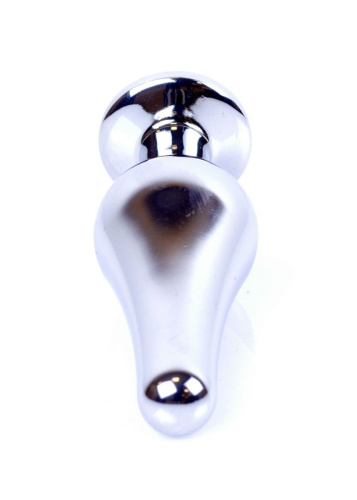 Boss Jewellery Silver Butt Plug Black - Анальна пробка з кристалом, 9,3х3 см (чорний) - купити в Києві, Україні