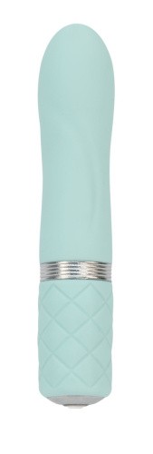 Pillow Talk Flirty Teal - Роскошный вибратор с кристаллом Сваровски, 7х2.2 см