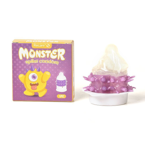 Насадка на член Recare Yellow Monster Spike Condom (с рядами пупырышков и шипов)