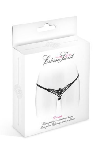 Fashion Secret Danuta Black - трусики-стринги с доступом, S-L (чёрные)