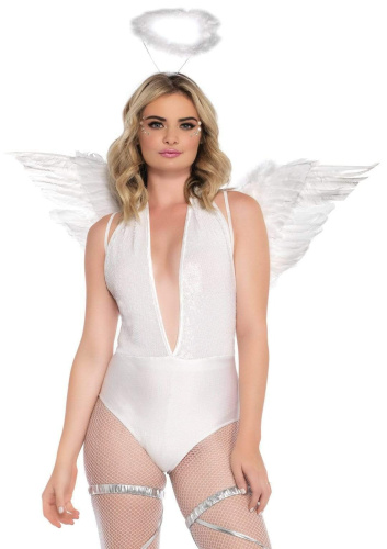 Leg Avenue-Angel Accessory Kit White - Чорні крила ангела - купити в Києві, Україні