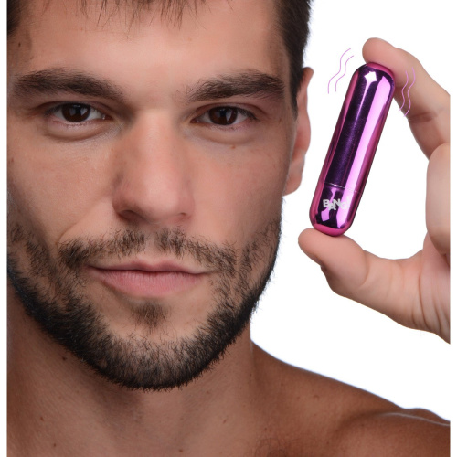 BANG! 10X Vibrating Metallic Bullet - Перезаряжаемая вибропуля, 7,6 см (фиолетовый)