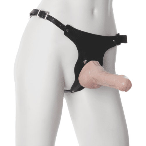 Leather Ultra Harness - Страпон, 17х4, 5 см