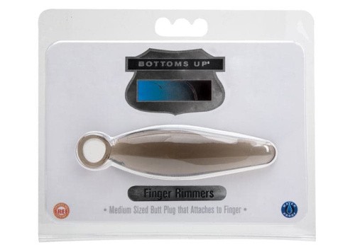 Topco Sales Bottoms Up Finger Rammers - Анальная пробка средняя, 10.2х2.5 см (серый)