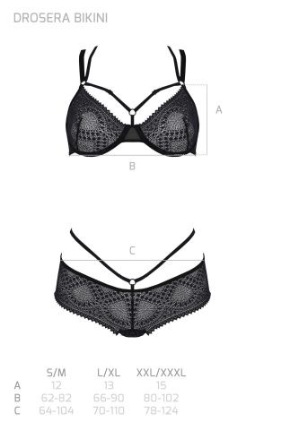 Комплект Passion DROSERA BIKINI black, S/M