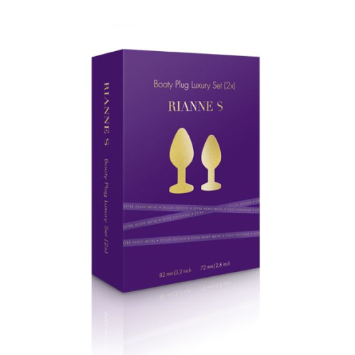 Rianne S - Booty Plug Luxury Set набор металлических анальных пробок с кристаллом, диаметр 3 и 3.5 см