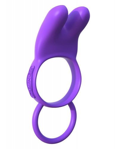 Pipedream Twin Teazer Rabbit Ring - двойное виброкольцо, 10х3.2 см (фиолетовый)