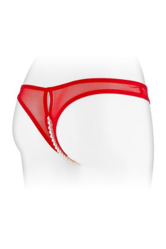Fashion Secret Sophie Red - трусики с жемчугом и доступом, S-L (красные)