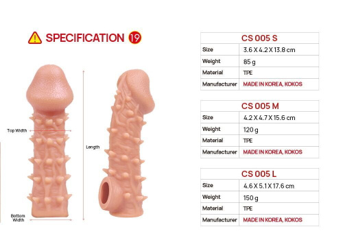 Насадка на член Kokos Cock Sleeve CS 005, S