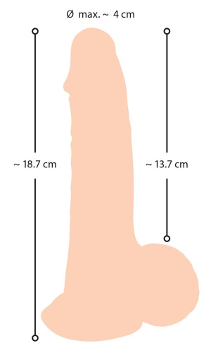 Orion NS Dildo with movable skin - Релистичный фаллоимитатор, 18,7 см (телесный)