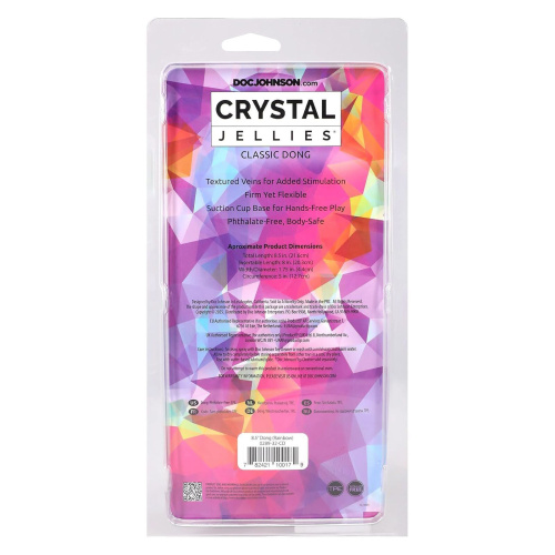 Дилдо Doc Johnson Crystal Jellies 8.5 Inch Сlassic Dong Rainbow, 21,6 см - купити в Україні | Секс шоп SEX-SHOP.ua