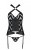 Passion Hima Corset сетчатый корсет с узором и трусики,  L/XL (чёрный)