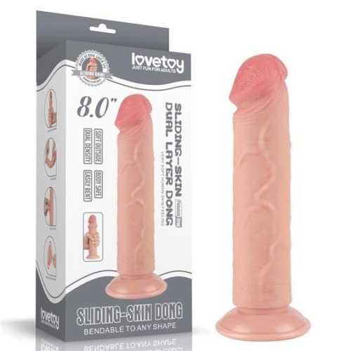 Фаллоимитатор Sliding-Skin Dual Layer Dong 8" Flesh, 20 см