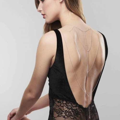 Bijoux Indiscrets Magnifique Back and Cleavage Chain - Цепочка для спины украшение для тела, (серебристый)