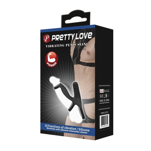 Pretty Love Vibrating Penis Sling - Насадка на член с вибрацией