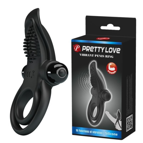 Pretty Love Vibro Penis Ring Black – Эрекционное кольцо, 11,3х5,6 см (черный)