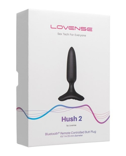 Lovense Hush 2 - Анальная смарт-вибропробка, размер XS, 12х2.5 см