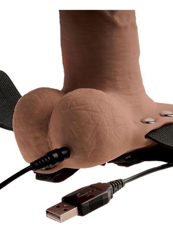 Pipedream 6inch Hollow Recharge Strap On - Полый страпон, 14х4,5 см
