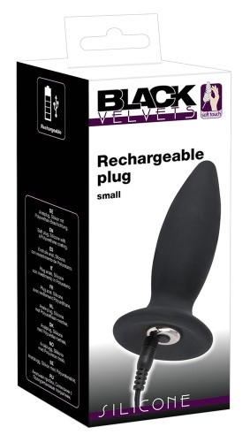 Orion Black Velvets Rechargeable Plug Small - силиконовая анальная пробка с вибрацией, 11х3.3 см (черный)