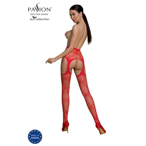 Passion Eco S001 - Эротические колготки-бодистокинг, S-L (красный)
