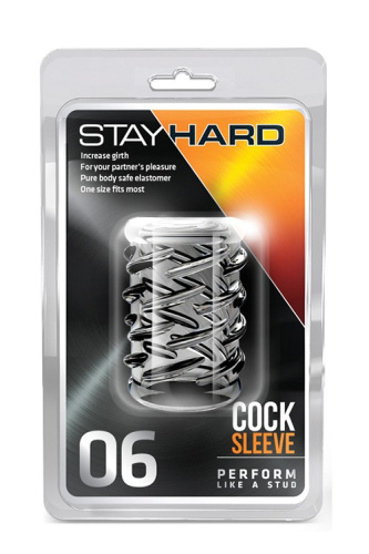 Stay Hard Cock Sleeve 06 - Насадка на пенис, 5х3,3 см (прозрачный)