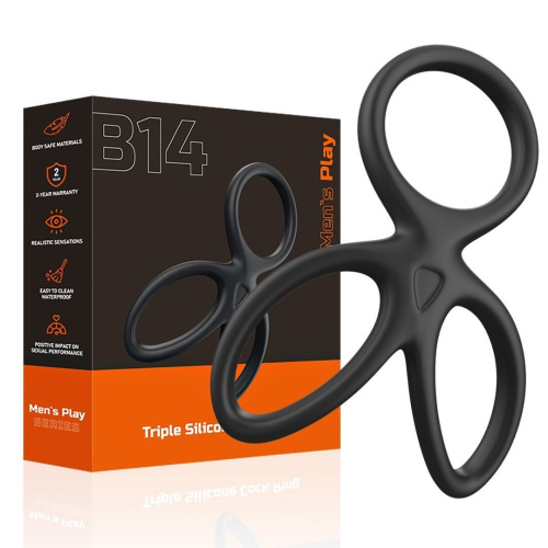 Эрекционное кольцо Erospace Men’s Play Triple Silicone Cock Ring  B14