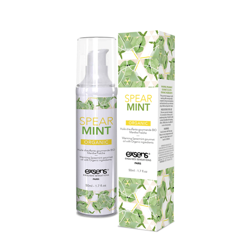 EXSENS Organic Spear Mint - Съедобное массажное масло с согревающим эффектом, 50 мл (мята)