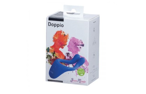 StRubber BeauMents Doppio - многофункциональный вибратор, 13х4.5 см (синий)