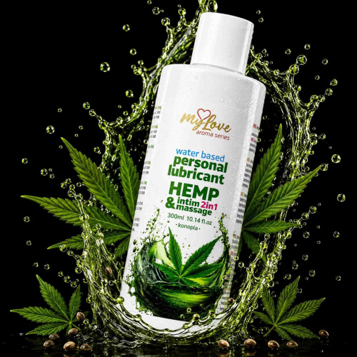 2в1 лубрикант и массажный гель - MyLove Aroma Series Intim&Massage Hemp, 300 мл