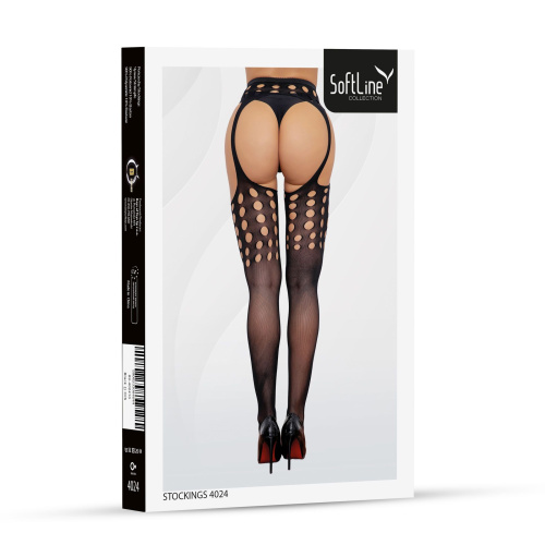 Панчохи SoftLine Stockings 4024, black - One Size - купити в Україні | Секс шоп SEX-SHOP.ua