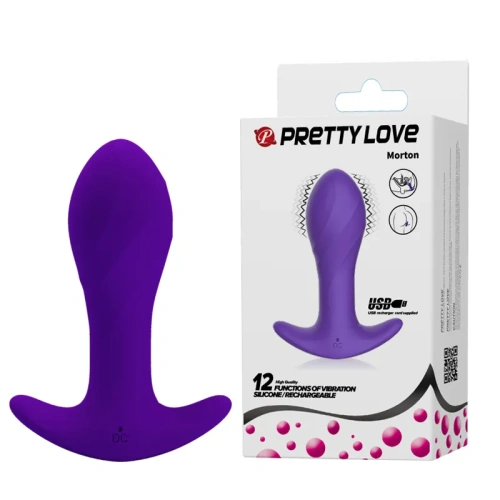 Pretty Love Morton Plug Blue - Анальна пробка з вібрацією, 10,4 х3, 4 см (синій) - купити в Києві, Україні