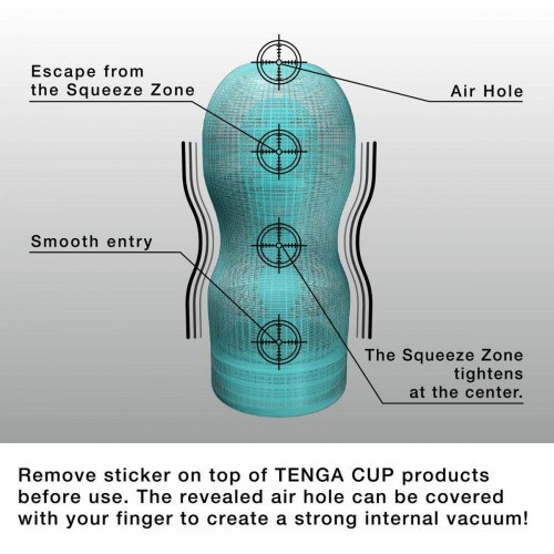 Tenga Deep Throat Cup Cool Edition - Мастурбатор з лубрикантом, що охолоджує (глибока глотка), 18х7.5 см - купити в Києві, Україні