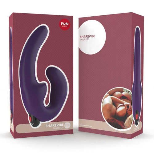 Fun Factory Sharevibe - Безремневой страпон с вибрацией, 12.2х2 см (фиолетовый)