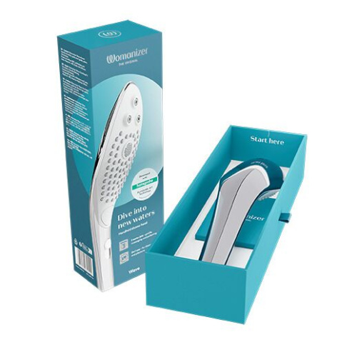 Womanizer Wave Chrome - Насадка-стимулятор для душу 2в1, масажер для інтимних зон, (сріблястий) - купити в Києві, Україні