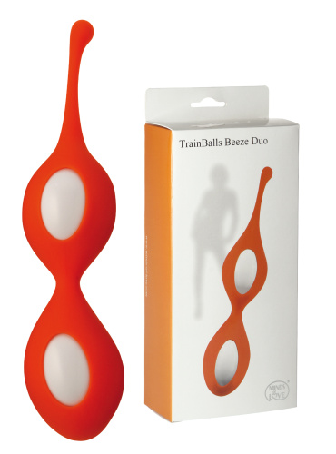 StRubber Minds Of Love TrainBalls Beeze Duo - Силиконовые вагинальные шарики, 16.5х3.7 см (красный)
